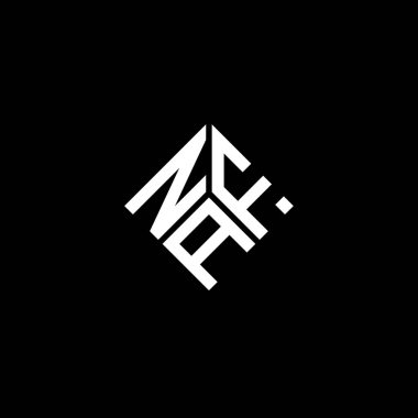 Siyah arka planda NAF harf logosu tasarımı. NAF yaratıcı harf logosu konsepti. NAF harf tasarımı.