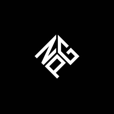 Siyah arka planda NPG harf logosu tasarımı. NPG yaratıcı harflerin baş harfleri logo kavramı. NPG harf tasarımı.