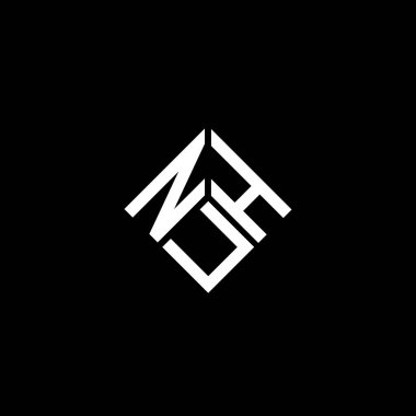 Siyah arka planda NUH harf logosu tasarımı. NUH yaratıcı harfler logosu konsepti. NUH harf tasarımı.
