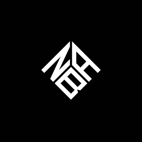 Nba Logo Ontwerp Zwarte Achtergrond Nba Creatieve Initialen Letter Logo — Stockvector