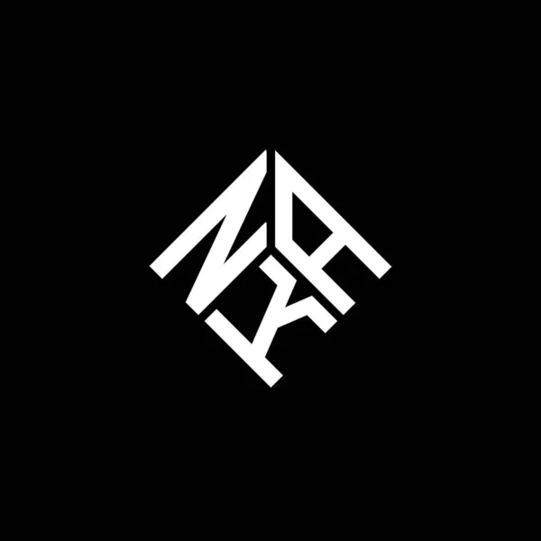 Літерний Дизайн Логотипу Nka Чорному Тлі Творчі Ініціали Nka Мають — стоковий вектор