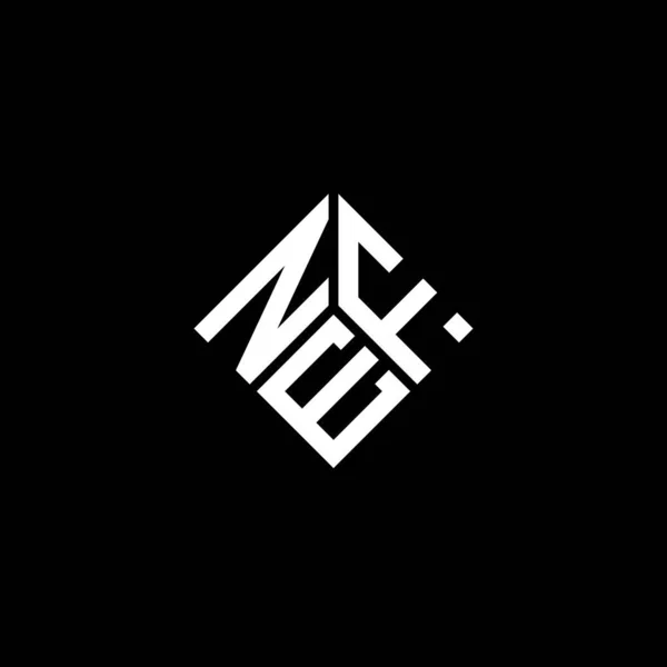 Diseño Del Logotipo Letra Nef Sobre Fondo Negro Nef Iniciales — Vector de stock