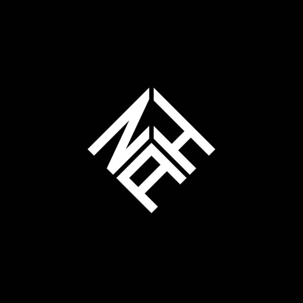 Diseño Del Logotipo Letra Nah Sobre Fondo Negro Nah Iniciales — Vector de stock