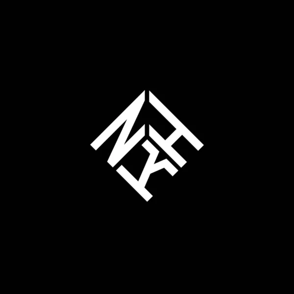 Nkh Logo Ontwerp Zwarte Achtergrond Nkh Creatieve Initialen Letter Logo — Stockvector
