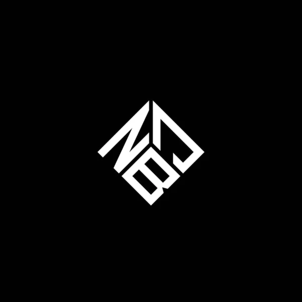 Projekt Logo Litery Nbj Czarnym Tle Nbj Twórcze Inicjały Koncepcja — Wektor stockowy