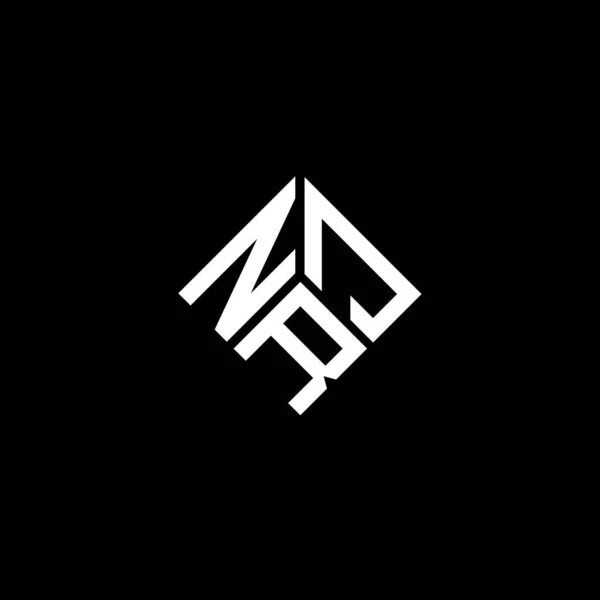 Nrj Letter Logo Design Black Background Nrj Creative Initials Letter — Stock Vector