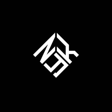 Siyah arka planda NYK mektup logosu tasarımı. NYK yaratıcı harfler logosu konsepti. NYK mektup tasarımı.