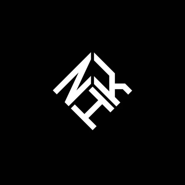 Siyah Arka Planda Nhk Harf Logosu Tasarımı Nhk Yaratıcı Harflerin — Stok Vektör