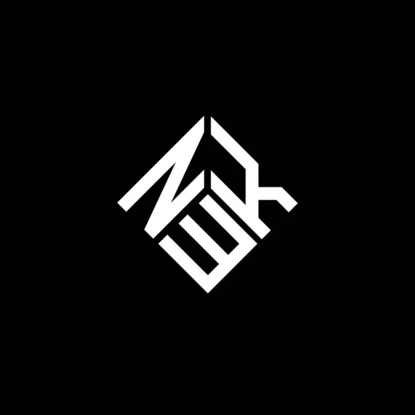 Projekt Logo Litery Nwk Czarnym Tle Nwk Twórcze Inicjały Koncepcja — Wektor stockowy