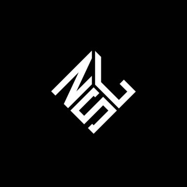 Siyah arka planda NSL harf logosu tasarımı. NSL yaratıcı harflerin baş harfleri logo kavramı. NSL harf tasarımı.