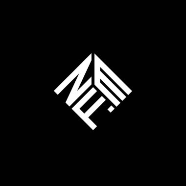 Siyah arka planda NFM harf logosu tasarımı. NFM yaratıcı harflerin baş harfleri logo kavramı. NFM harf tasarımı.