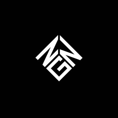 Siyah arka planda NGN harf logosu tasarımı. NGN yaratıcı harflerin baş harfleri logo kavramı. NGN harf tasarımı.
