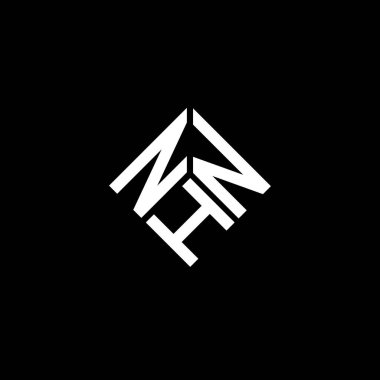 Siyah arka planda NHN harf logosu tasarımı. NHN yaratıcı harf logosu konsepti. NHN harf tasarımı.