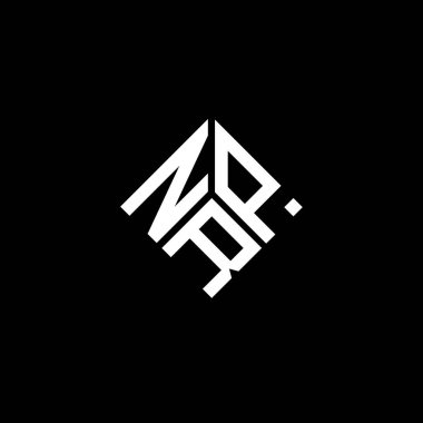 Siyah arka planda NRP harf logosu tasarımı. NRP yaratıcı harflerin baş harfleri logo kavramı. NRP harf tasarımı.