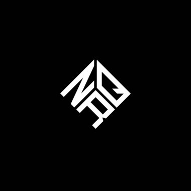 Siyah arka planda NRQ harfi logo tasarımı. NRQ yaratıcı harflerin baş harfleri logo kavramı. NRQ harf tasarımı.