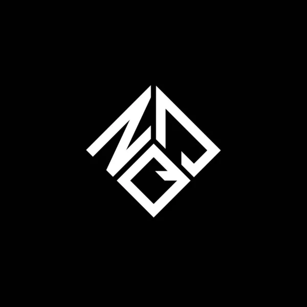 Projekt Logo Litery Nqj Czarnym Tle Nqj Twórcze Inicjały Koncepcja — Wektor stockowy