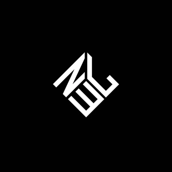 Σχεδιασμός Λογότυπου Γραμμάτων Nwl Μαύρο Φόντο Nwl Δημιουργική Αρχικά Γράμμα — Διανυσματικό Αρχείο