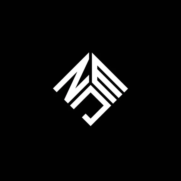 Diseño Del Logotipo Letra Njm Sobre Fondo Negro Njm Iniciales — Vector de stock