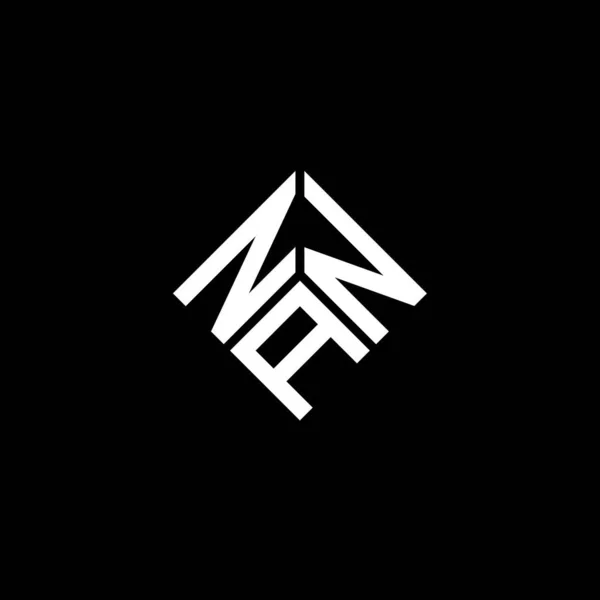 Siyah Arka Planda Nan Harf Logosu Tasarımı Nan Yaratıcı Harfler — Stok Vektör