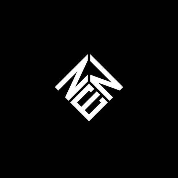 Nen Letter Logo Design Black Background Nen Creative Initials Letter — Stock Vector