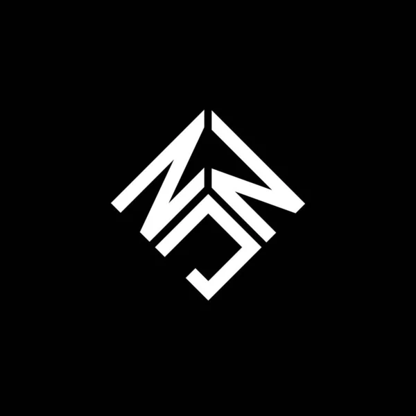 Diseño Del Logotipo Letra Njn Sobre Fondo Negro Njn Iniciales — Vector de stock