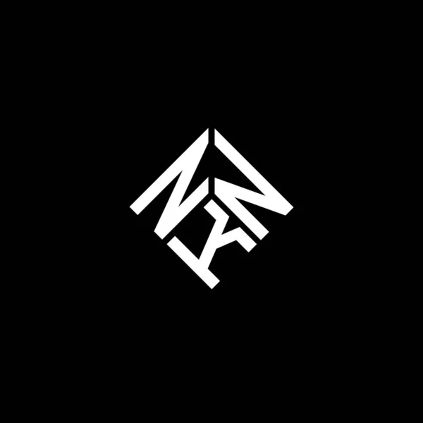 Σχεδιασμός Λογότυπου Γραμμάτων Nkn Μαύρο Φόντο Nkn Δημιουργική Αρχικά Γράμμα — Διανυσματικό Αρχείο