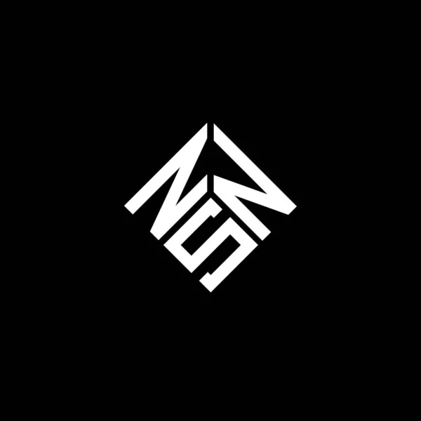 Дизайн Логотипа Nsn Чёрном Фоне Концепция Логотипа Нсн Буквенными Инициалами — стоковый вектор