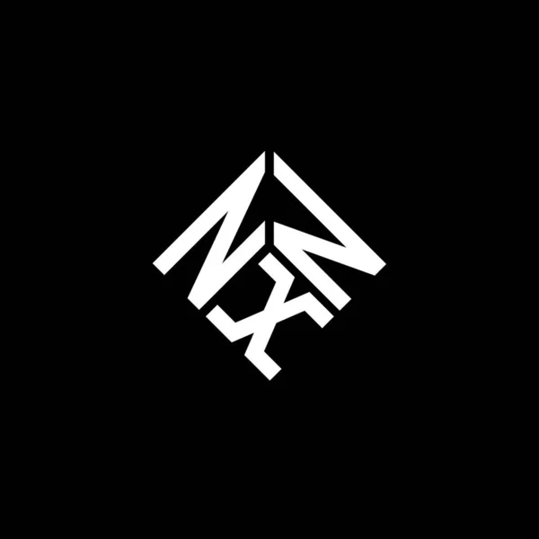Diseño Del Logotipo Letra Nxn Sobre Fondo Negro Nxn Iniciales — Vector de stock