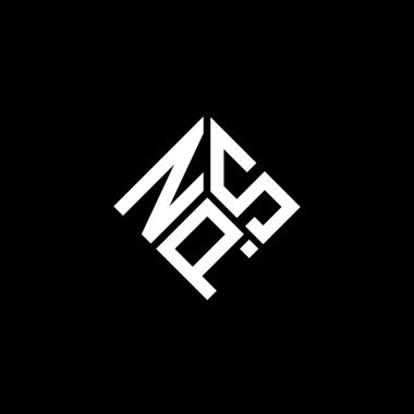 Siyah arka planda NPS harfi logo tasarımı. NPS yaratıcı harflerin baş harfleri logo kavramı. NPS harf tasarımı.