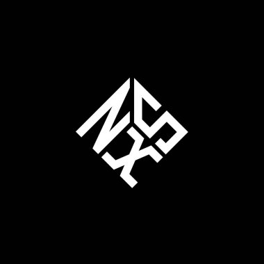 Siyah arkaplanda NXS harf logosu tasarımı. NXS yaratıcı harflerin baş harfleri logo kavramı. NXS harf tasarımı.