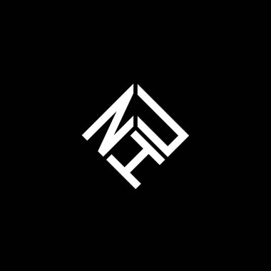 Siyah arka planda NHU harf logosu tasarımı. NHU yaratıcı harf logosu konsepti. NHU harf tasarımı.