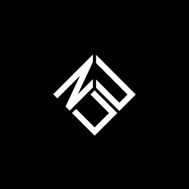 Siyah arka planda NUU harf logosu tasarımı. NUU yaratıcı harfler logosu konsepti. NUU harf tasarımı.