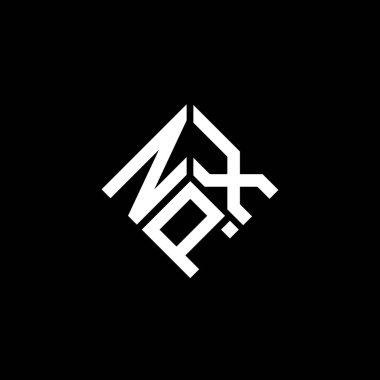 Siyah arkaplanda NPX harf logosu tasarımı. NPX yaratıcı harflerin baş harfleri logo kavramı. NPX harf tasarımı.