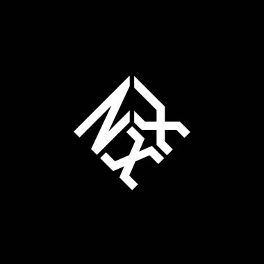 Siyah arkaplanda NXX harf logosu tasarımı. NXX yaratıcı harflerin baş harfleri logo kavramı. NXX harf tasarımı.