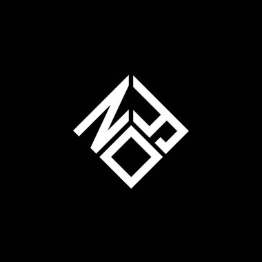 Siyah arkaplanda NOY harf logosu tasarımı. New York yaratıcı harfler logosu konsepti. NOY harf tasarımı.