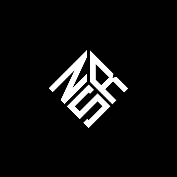 Diseño Del Logotipo Letra Nsr Sobre Fondo Negro Nsr Iniciales — Archivo Imágenes Vectoriales