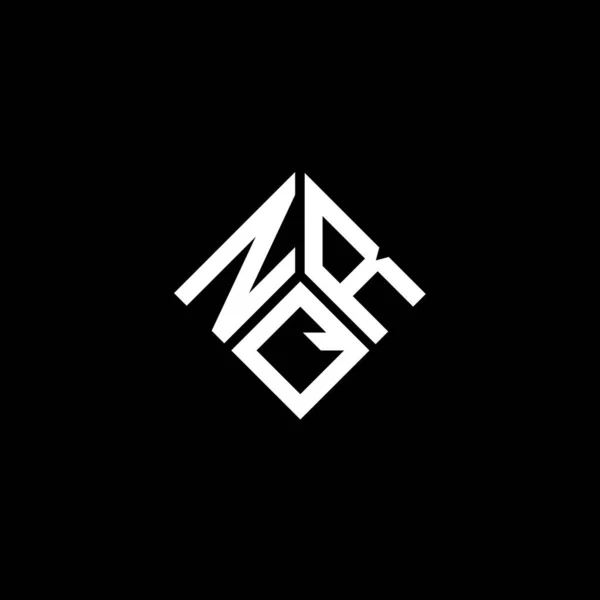 Diseño Del Logo Carta Nqr Sobre Fondo Negro Nqr Iniciales — Vector de stock