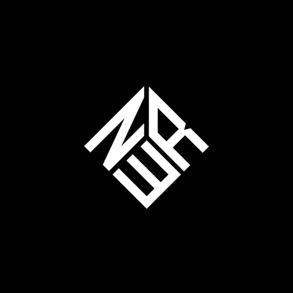 Σχεδιασμός Λογότυπου Γραμμάτων Nwr Μαύρο Φόντο Nwr Δημιουργικά Αρχικά Γράμμα — Διανυσματικό Αρχείο