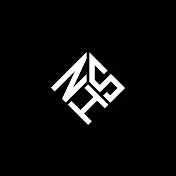 Σχεδιασμός Λογότυπου Γραμμάτων Nhs Μαύρο Φόντο Nhs Δημιουργική Αρχικά Γράμμα — Διανυσματικό Αρχείο