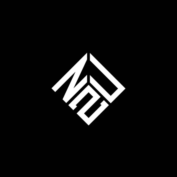 Nzu Lettre Logo Design Sur Fond Noir Nzu Initiales Créatives — Image vectorielle