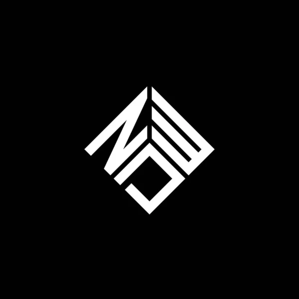 Diseño Del Logotipo Letra Ndw Sobre Fondo Negro Ndw Iniciales — Vector de stock