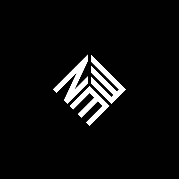 Diseño Del Logotipo Letra Nmw Sobre Fondo Negro Nmw Iniciales — Vector de stock