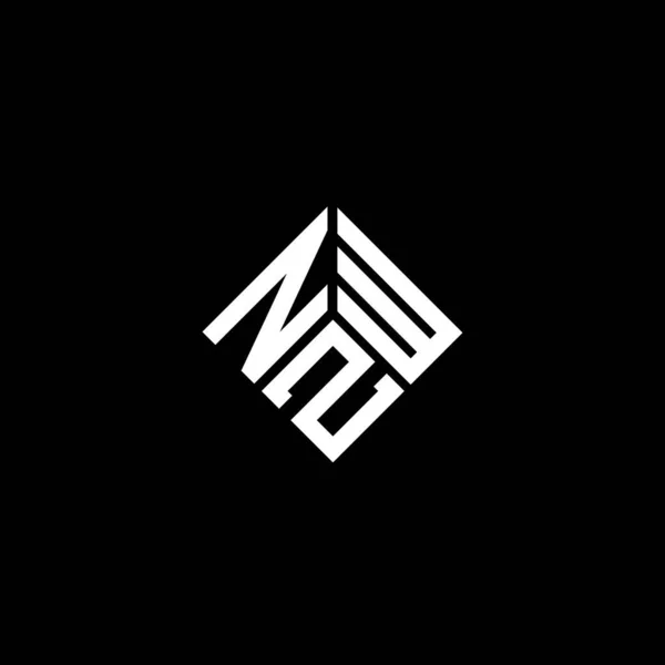 Nzw Lettre Logo Design Sur Fond Noir Nzw Initiales Créatives — Image vectorielle