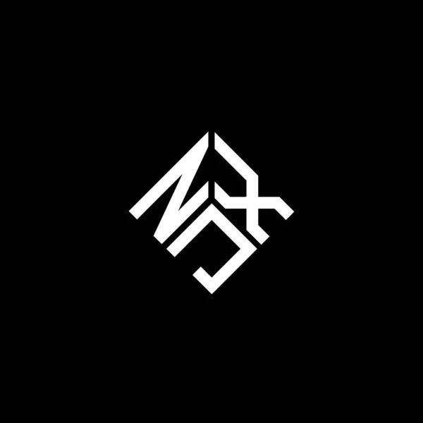 Njx Bokstav Logotyp Design Svart Bakgrund Njx Kreativa Initialer Brev — Stock vektor