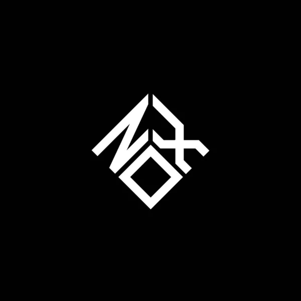 Diseño Del Logotipo Carta Nox Sobre Fondo Negro Nox Iniciales — Vector de stock