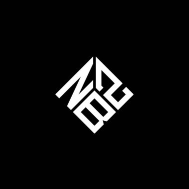 Siyah arka planda NBZ harf logosu tasarımı. NBZ yaratıcı harflerin baş harfleri logo kavramı. NBZ harf tasarımı.