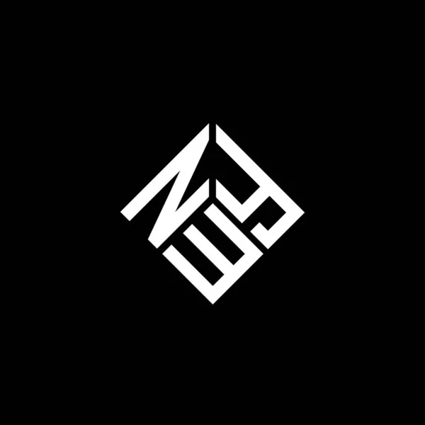 Diseño Del Logotipo Letra Nwy Sobre Fondo Negro Nwy Iniciales — Archivo Imágenes Vectoriales