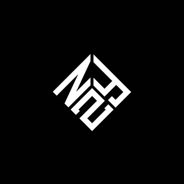 Projekt Logo Litery Nzy Czarnym Tle Nzy Twórcze Inicjały Koncepcja — Wektor stockowy