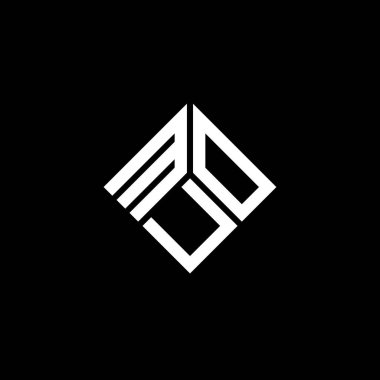 Siyah arka planda MUO harf logosu tasarımı. MUO yaratıcı harflerin baş harfleri logo kavramı. MUO harf tasarımı.