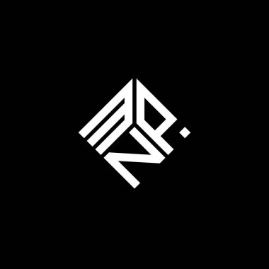 Siyah arka planda MNP harf logosu tasarımı. MNP yaratıcı harfler logosu konsepti. MNP harf tasarımı.